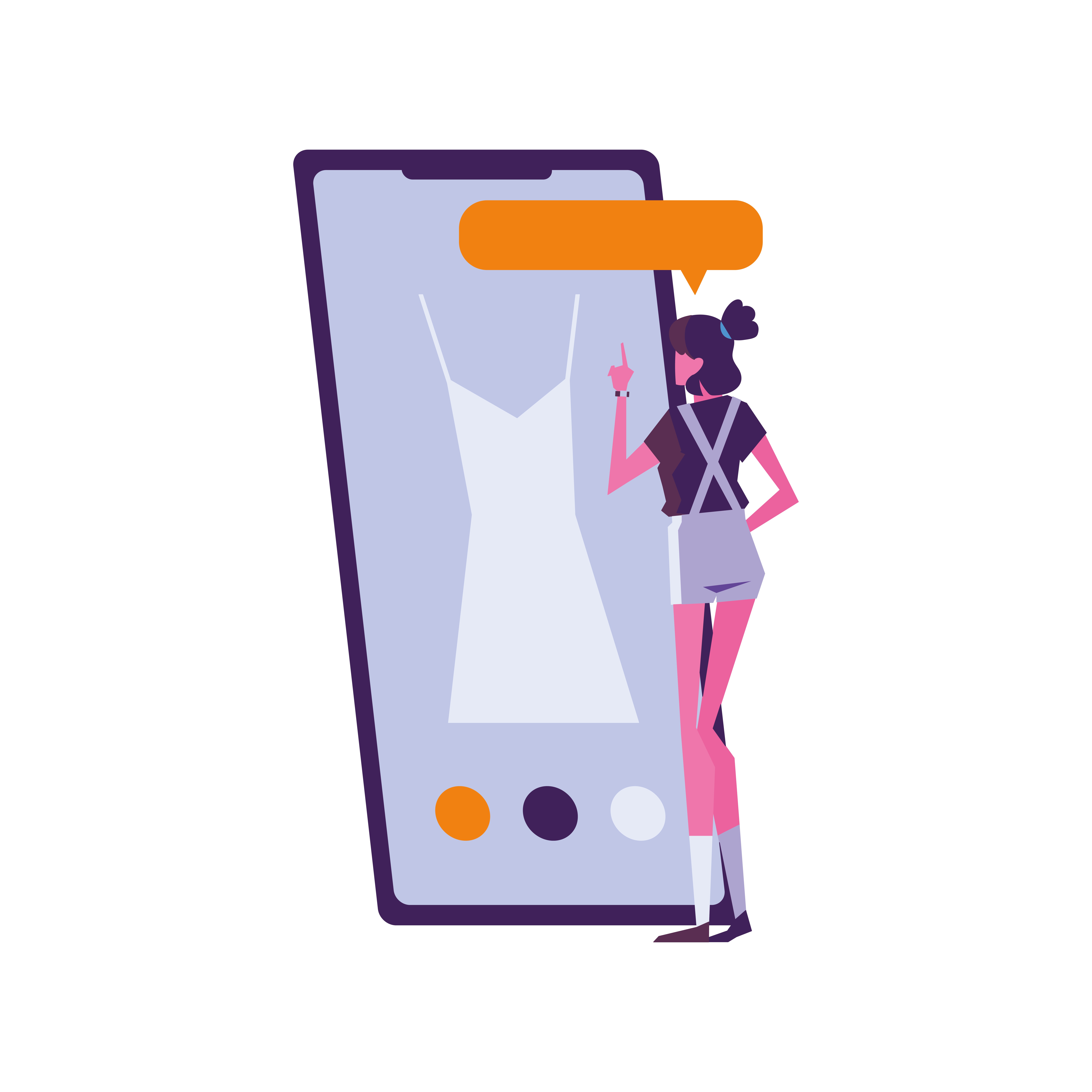 woman makes purchases online icon isolated